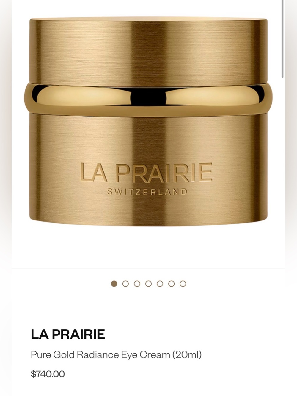 La Prairie Gold Radiance Eye Cream -new sealed and authentic! Price is firm!